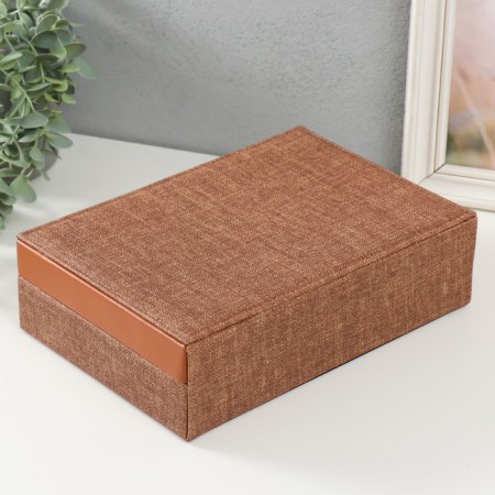 Casket to the leatherette for jewelry "Chocolate" Combined 26.7x18.5x7.5 cm-3