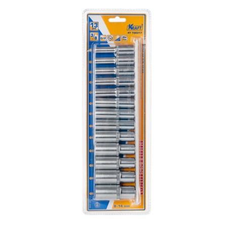 Set of end heads Kraft KT700317, High, 3/8 ", 6-Gr., 6-19 mm, 13 subjects