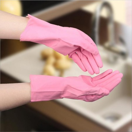 Gloves of household rubber shares, size m, 40 g, color mix-4
