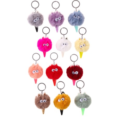 Soft toy "Fluff" on the key fob, 8 cm, color mix-3