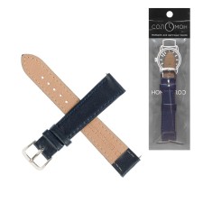 Solomon watch strap, 18 mm, genuine leather, L-20 cm, dark blue