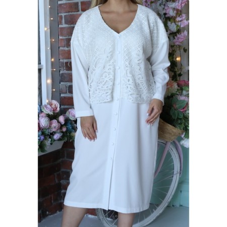 Female dress, size 60, white color-4