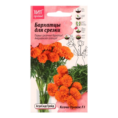 Flower seeds velvet "ksochi orange", 10 pcs