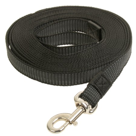 Kaponnoye Zononic leash with double latex thread and reinforced carbine, 7m x 25mm, black
