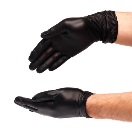 Benovy gloves nitrilic black 3 g l 50 pairs/un