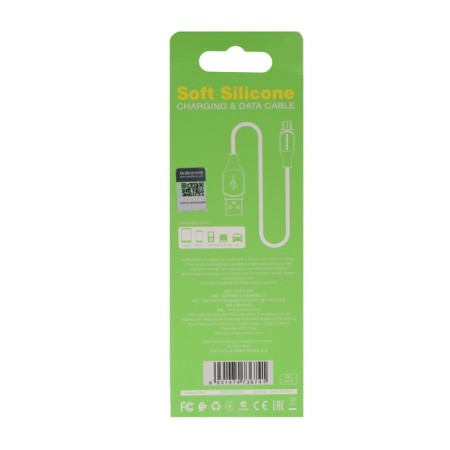 Cable Borofone BX42, microUSB - USB, 2.4 A, 1 m, tPE braid, black-4