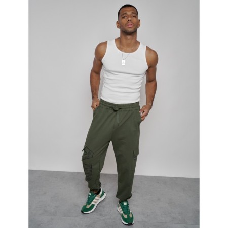 Joggers men's, size 50, khaki color-17