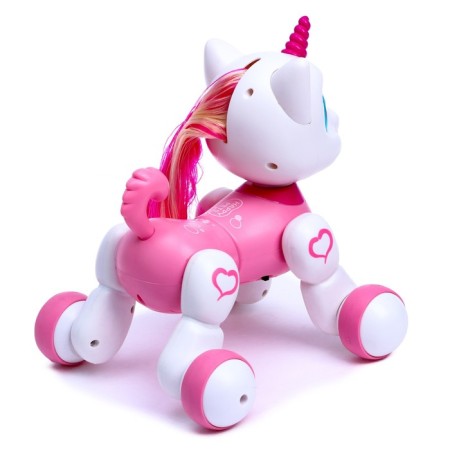 Robot Unicorn "My Favorite Peteum" IQ Bot, on the control panel, interactive: sound, sensory, on the battery, pink-3