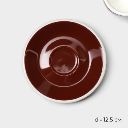 Coffee steam porcelain Magistro Coffee Time, 2 items: a cup 80 ml, a saucer d = 12.5 cm, brown color-2