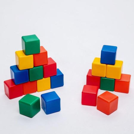 Set of colored cubes, 20 pieces 6 x 6 cm-4