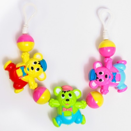 Stretching to the crib/stroller "Funny animals", 3 toys, crumb me