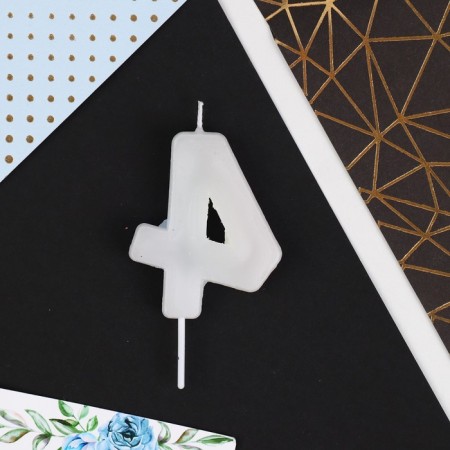 Candle for the cake, number "4", multi -colored, 5.5 x 8 cm.