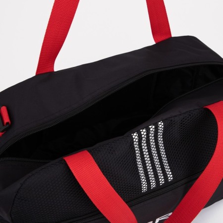 Sports bag with lightning, external pocket, long belt, black/red color-2
