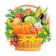 Decoration on adhesive tape "Basket with vegetables" pumpkin, 26x26 cm