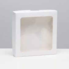 Self -charged box, white, 19 x 19 x 3 cm