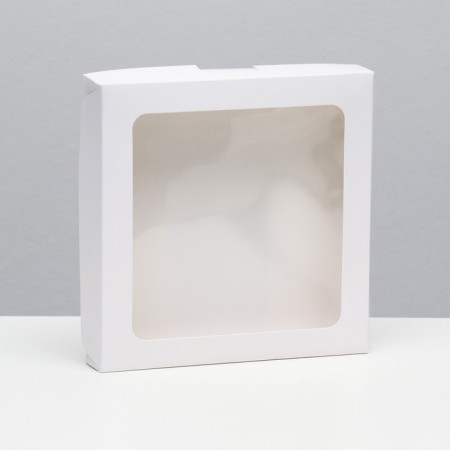 Self -charged box, white, 19 x 19 x 3 cm