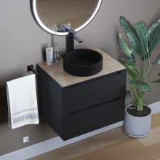 Sink uperwood Round, invoice, 34 cm, round, black