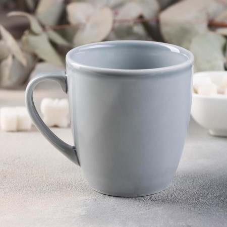 Watercolor mug, 270 ml, porcelain, light gray color-1