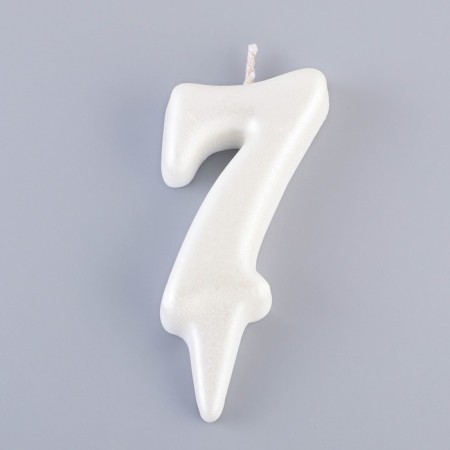 Candle for Cake "Oval" Number "7", large, pearl, 5.5 cm-2