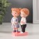 Souvenir Polystone "A couple with a bun and a casket" set 2 pcs 5.5x6.5x11 cm