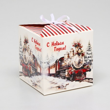 Gift folding box "steam locomotive", 12 x 12 x 12 cm-1