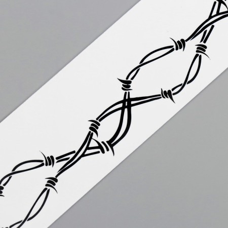 Tattoo on the body Black "Bracelet. Prilute wire. Wave" 20x3 cm-2