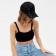 Women's cap minku with shiny inserts black color, rr 56-58
