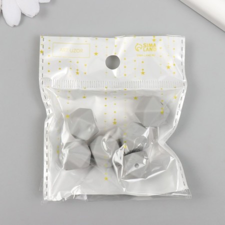Busina silicone "polyhedron" light gray d = 1.4 cm-2