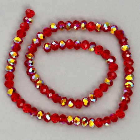 Glass beads, set 72 pcs., Size 1 pc. - 8 mm, red color-4
