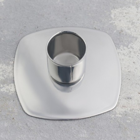 Square Square Metal for one candle, 7x3 cm, chrome-2
