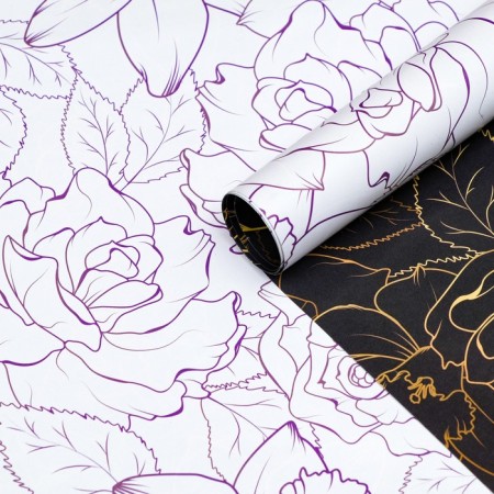 Glossy packaging paper "Magnolia", bilateral, 70 x 100 cm