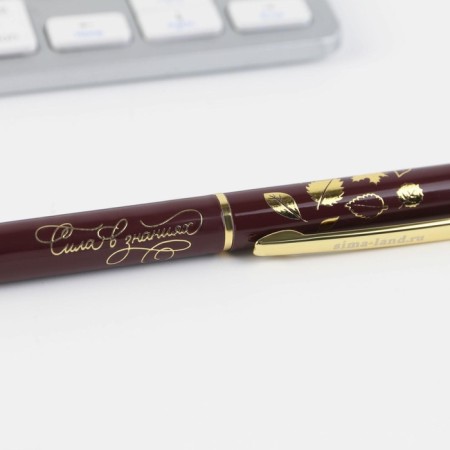 Pen in the gift case “Teacher is always right!”, Metal, blue paste, 1.0 mm-3