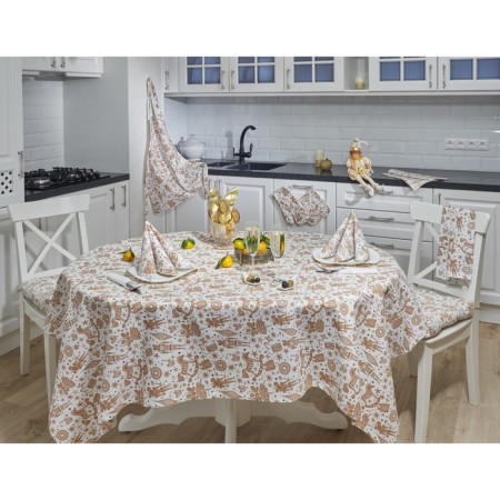 Nutcracker tablecloth, size 140x150 cm, beige color-2