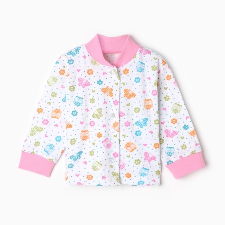 Nursery blouse, white color/owls, height 68 cm