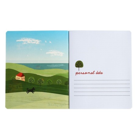 Notebook of 48 sheets in the cage "Seasons", covered cardboard, matte lamination of Soft Touch, foil, mix-7