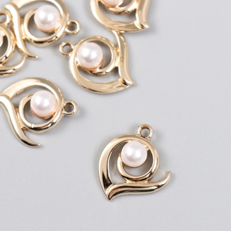Decor for creativity metal, plastic "curl with a bead" 1.7x1.8 cm