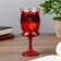 Climber Plastic, glass for 1 candle "rose" glass on the leg red 13x6x6 cm