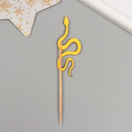 Decor for creativity "Golden-Brilliant Snake" 12.5 cm (set 6 pcs)-4