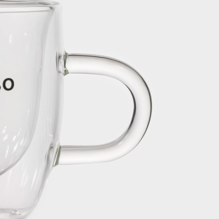 Glass mug with double walls Magistro "Duo. Espesso ", 80 ml, 9 × 6 × 6.5 cm-3