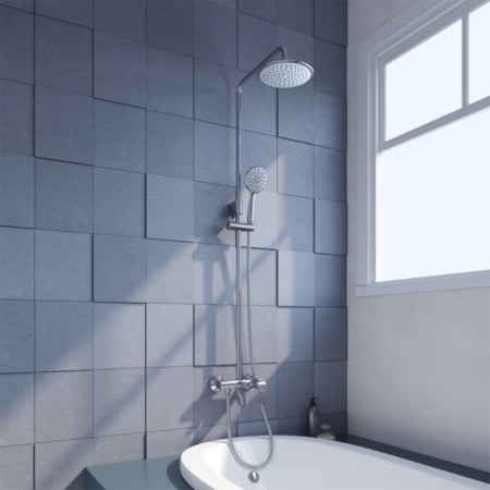 Shower mixer IDDIS chip chisb1fi06, 350x200x1400 mm, with the upper shower, chrome-1