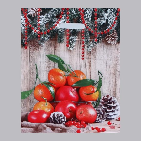 Package "composition with tangerines", plastic with a cut pen, 40 x 31 cm, 60 μm