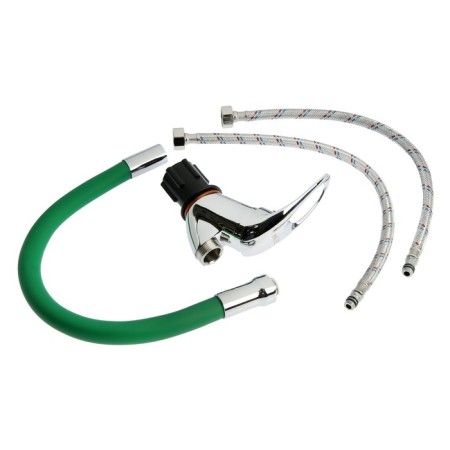 Kitchen mixer Zein Z2109, single -leaf, flexible spout, cartridge 40 mm, green/chromium-6