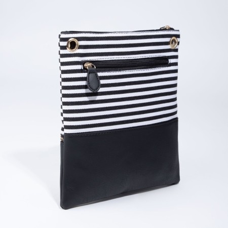 Bag Cross-Bodi with a zipper, black color-1