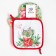 Kit kitchen Christmas Red Flowers mittens of 20x28cm, 19x19cm severity, 100% cotton
