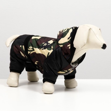 Combineson for dogs "camouflage" on a fur lining, size S (DS 25, Osh 25, OG 35 cm)