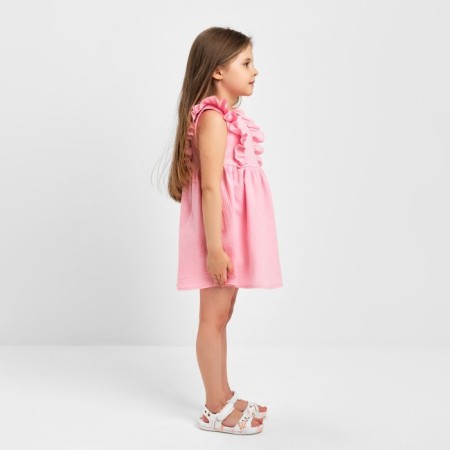 Baby dress with ruffles KAFTAN "Muslin", p 26 (80-86cm), pink-1