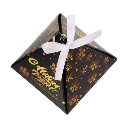 New Year. Bonbonniere, New Year's gift packaging "Christmas", 7 × 7 × 7.5 cm.-3