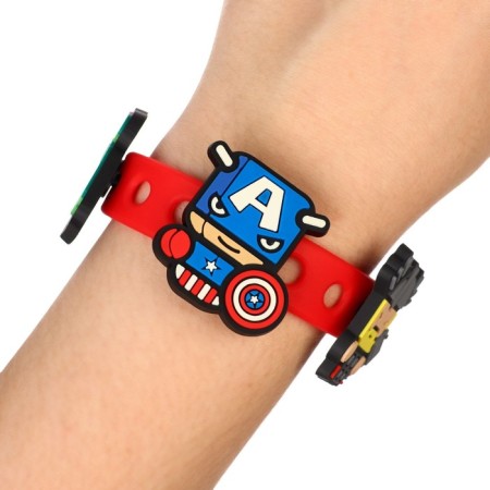 Silicone Bracelet with interchangeable Jibitsami, 3 Jibits in the kit, Avengers-2