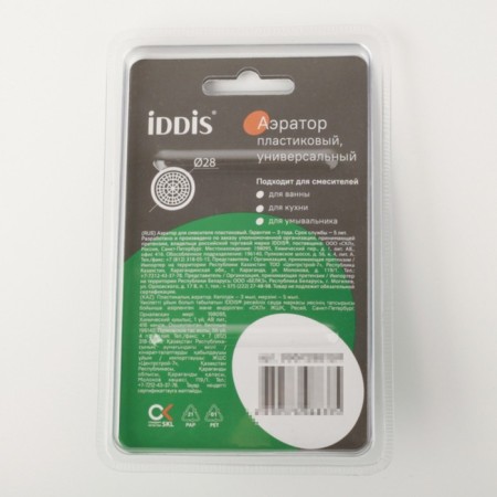 IDDIS 996P28B1SM, external thread, D = 28 mm, ABS plastic, chrome-7