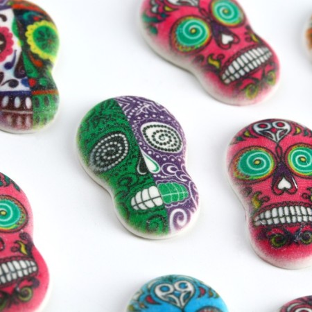 Halloween. Sprinking sugar medallions with a mixing picture: “skull”, for decor of cupcakes, cake, drinks, 20 g-3